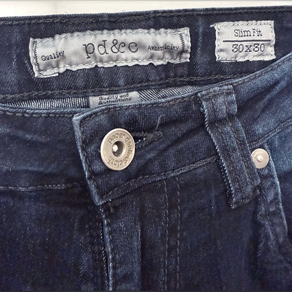 PD&C Paper Denim & Cloth Dark Wash Slim Fit Boot Cut Jeans Size 30 - Picture 4 of 10